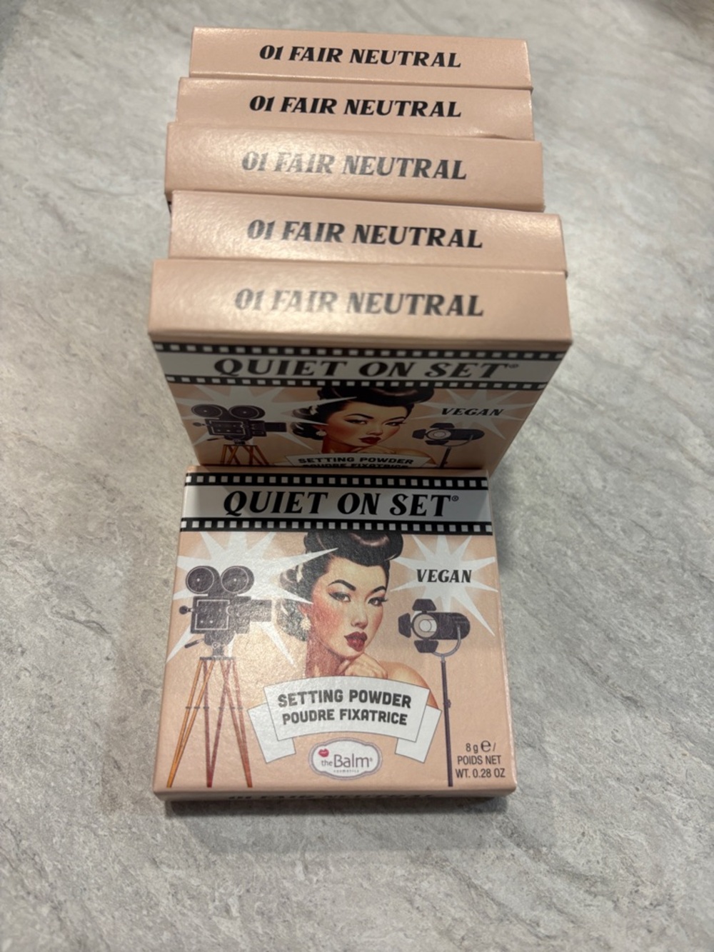theBalm Quiet On Set Setting Powder — Peach Beige Retro Compact